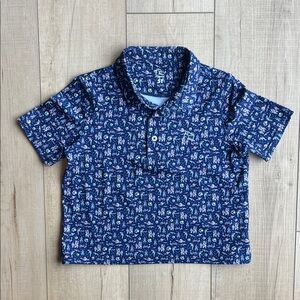 Rhoback Kids Navy Pattern Polo